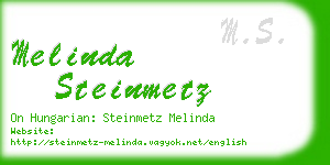 melinda steinmetz business card